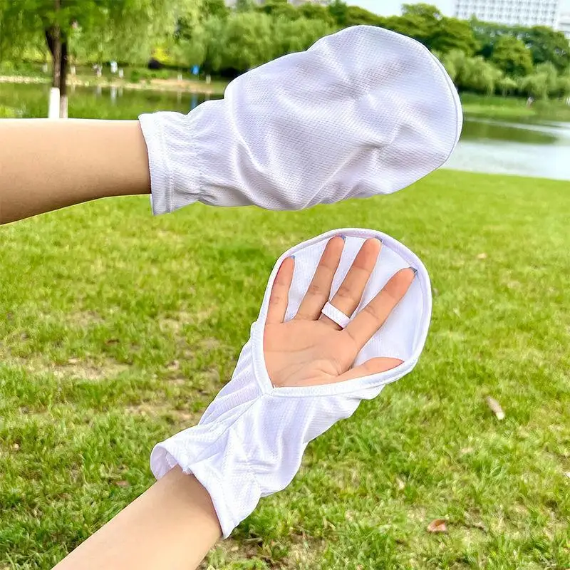 Summer Anti-sunburn Gloves Ice Outdoor Breathable Thin UV Protection Sunscreen Lady Cover Finger Gloves Cycling Sleeve Mitten