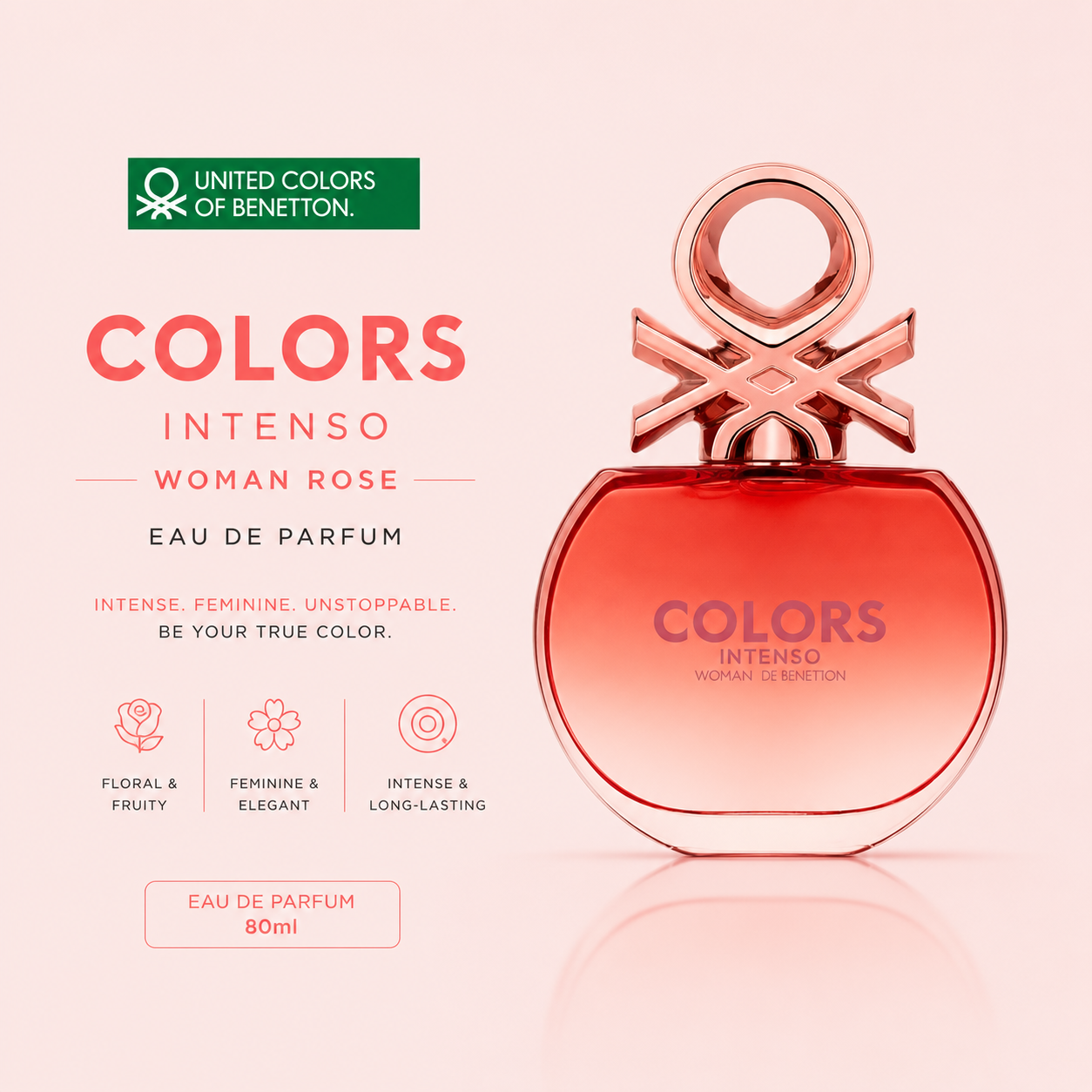Benetton Colors Woman Rose Intenso Edp 80Ml Pre-Order/Promise to Sell - Order subject to confirmation & cancellation
