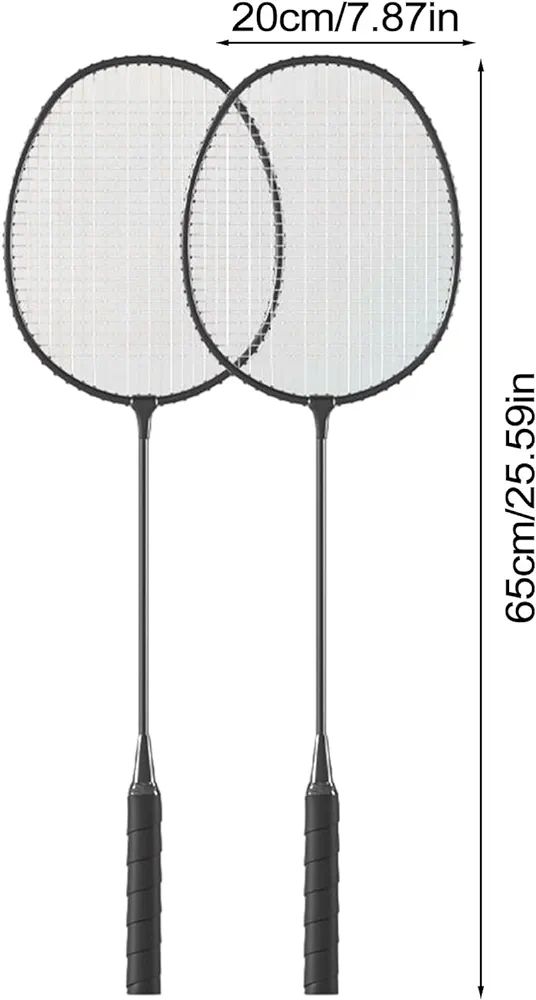 Badminton Racket Set, 2 Player Badminton Racket Set, Alloy Rackets with Carrying Bag, Backyard Games, Badminton Set for Garden, Beach, Family Fun Game Shakven