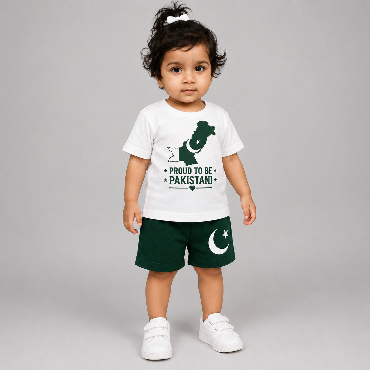 14 August Independence Day Kids T-Shirt & Shorts Set | Baby Boys & Girls Pakistan Flag Printed Summer Outfit | Proud to Be Pakistani 2 Piece Dress | Soft Jersey Clothing (0 Month–5 Years)