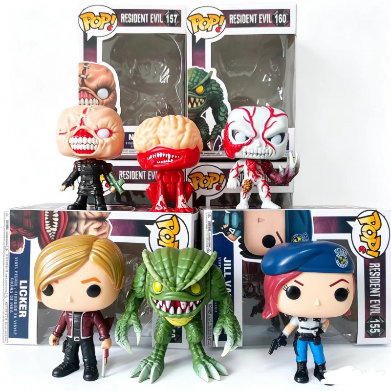 Boxed Resident Evil POP Style Figures Zombie Monster Character PVC Doll Desktop Decor Collectible Model Toy  for Gaming Fans