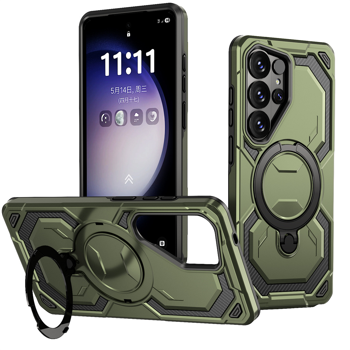 Heavy Duty Armor for Magsafe Magnetic Phone Case for  S26 Ultra S25 Plus S24 S23  FE A07 A17 A56 A36 A16 A06 Stand Cover