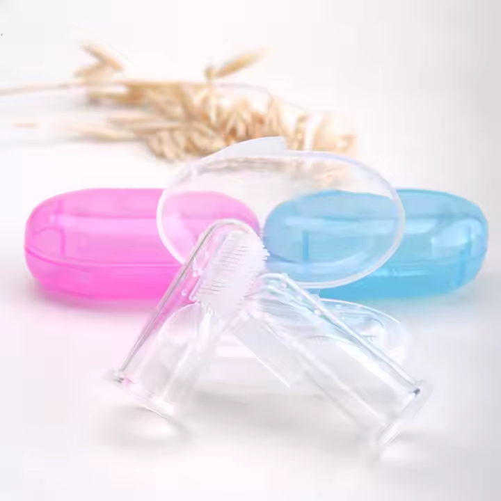 Baby Tooth Brush Silicone Baby Finger Tooth Brush Extra Soft Safe Baby Teether High Quality Toothbrush Children Toothbrush Transparent Finger Toothbrush For Kids Baby Infant