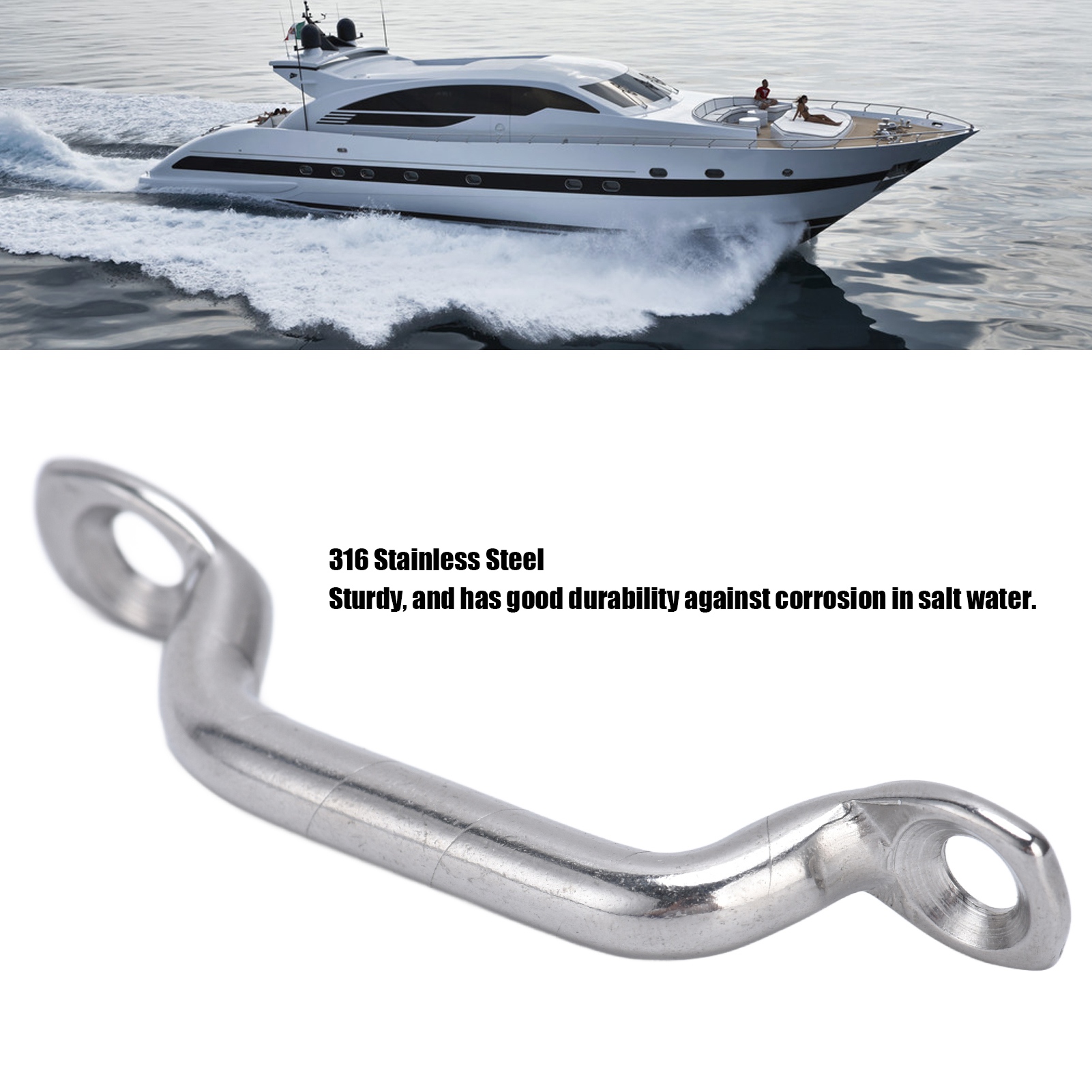 10Pcs Boat Top Pad Eye Deck Loop Tie Down 316 Stainless Steel Set Kit for Fixing Boat Top Pad Eye Eye Strap Pad Eye Top Pad Eye