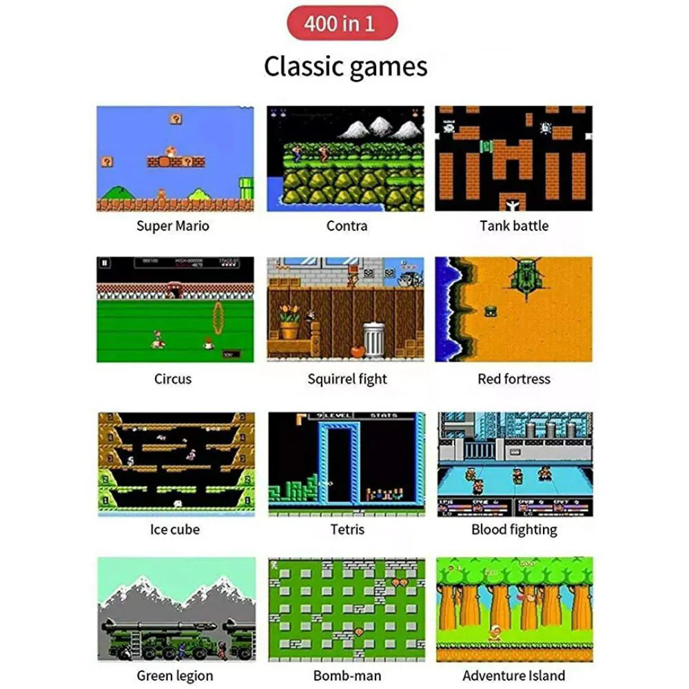 SUP Game Box Plus Console With Controller 400 in 1 Retro Video Games For Kids Handheld Game PAD Gamebox Connects with LCD And TV