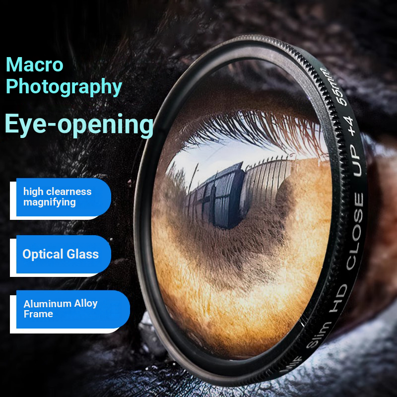 Universal Camera Close-Up Lens HD Macro Lens 4x Magnifying Filter for Canon  Fujifilm Nikon DSLR Mirrorless Cameras