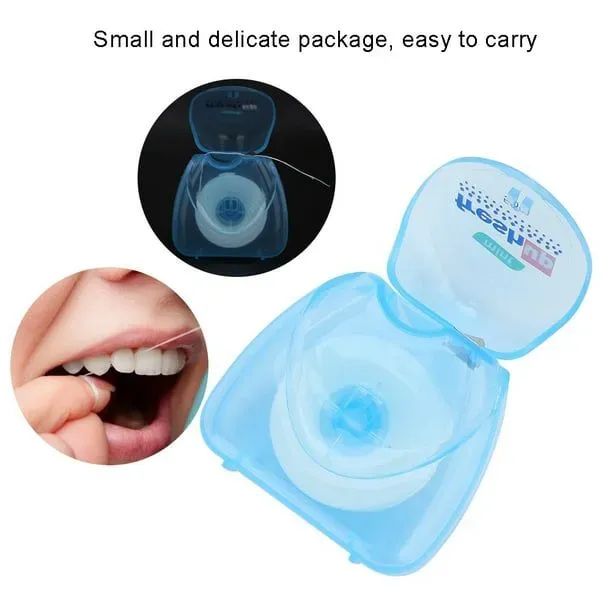 50M Dental Floss - Micro Wax Peppermint flavor Mint Flavor Flosser - Interdental Brush portable oral hygiene care - Freshup flat clean teeth wire Flossier - 50 Meter Best quality floss wire