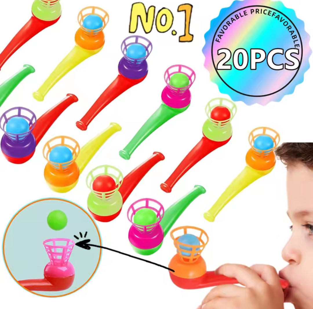 5 PCs Blow Ball Pipe Floating Basket Balls Fun Games Kids Children's Gifts Toys