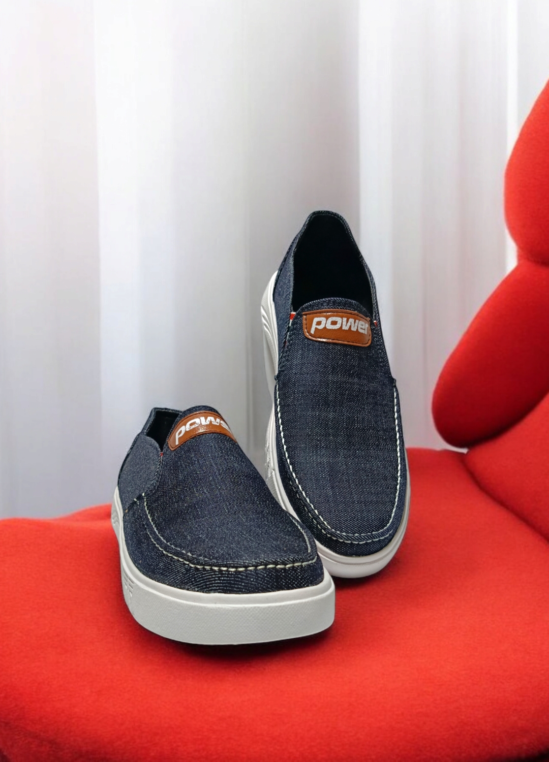 New Men's Denim Canvas Slip-On Sneakers - Comfortable Soft Sole Casual Shoes for Boys & Men