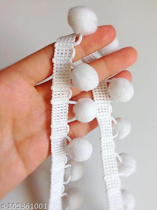 White Wool Ball Lace with Dori