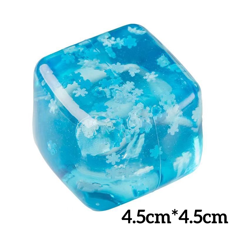 Squishy Snowflake Ice Cubes Slow Rising Sensory Fidget Toy Soft Ice Cubes Stress Relief Squeeze Toy Hand Exercise Calming Tool