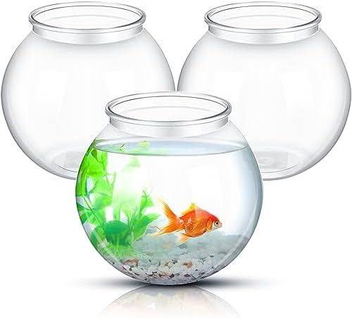 Mini Fish Tank,Classic Drum Style Fish Bowl Transparent Plastic Round Bowl  Aquarium 360° View of Aquarium Centerpiece or Terrarium(Mini)