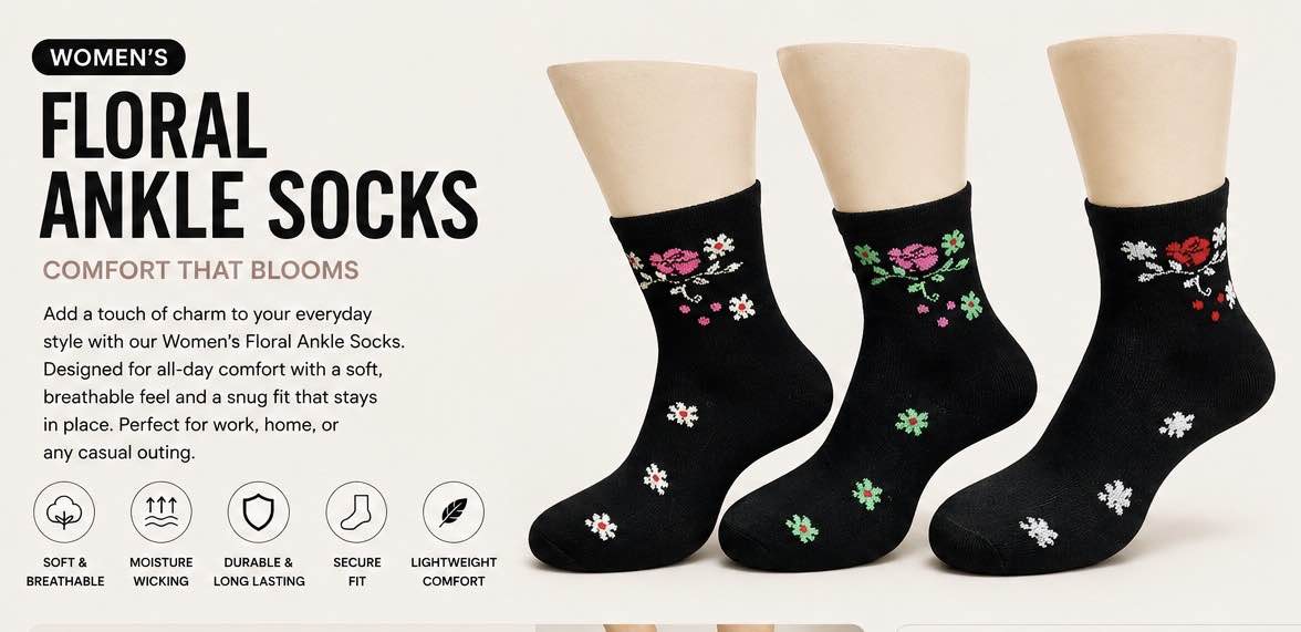 Ladies Cotton Winter Socks Set of 3 Pairs and 6 Pairs - Comfortable and Warm