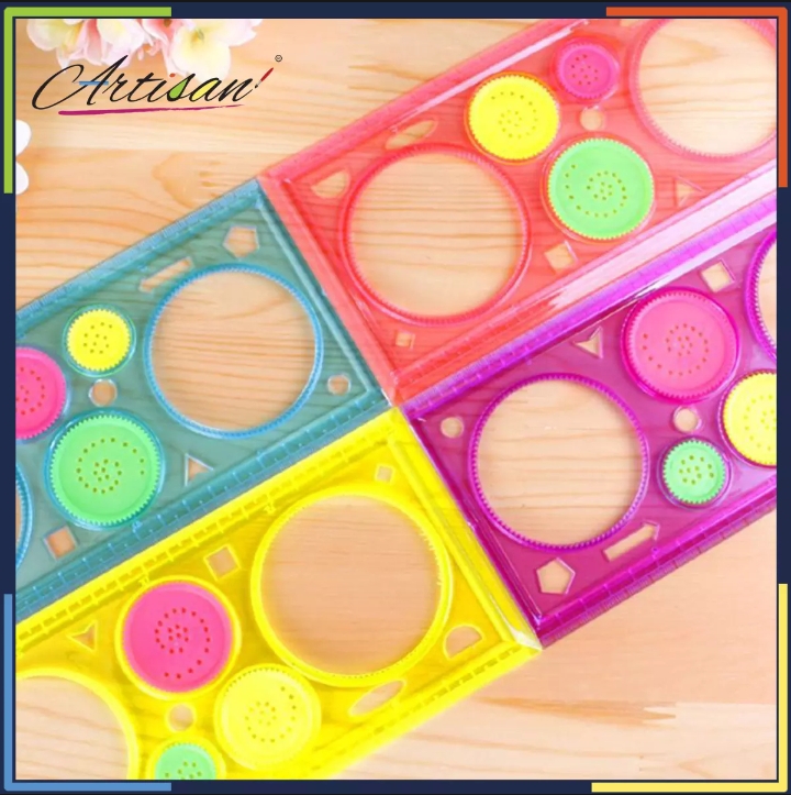 New Spirograph Goemetric Ruler Stencil Design Ruler Set Spiral Art Classic toy Stationary