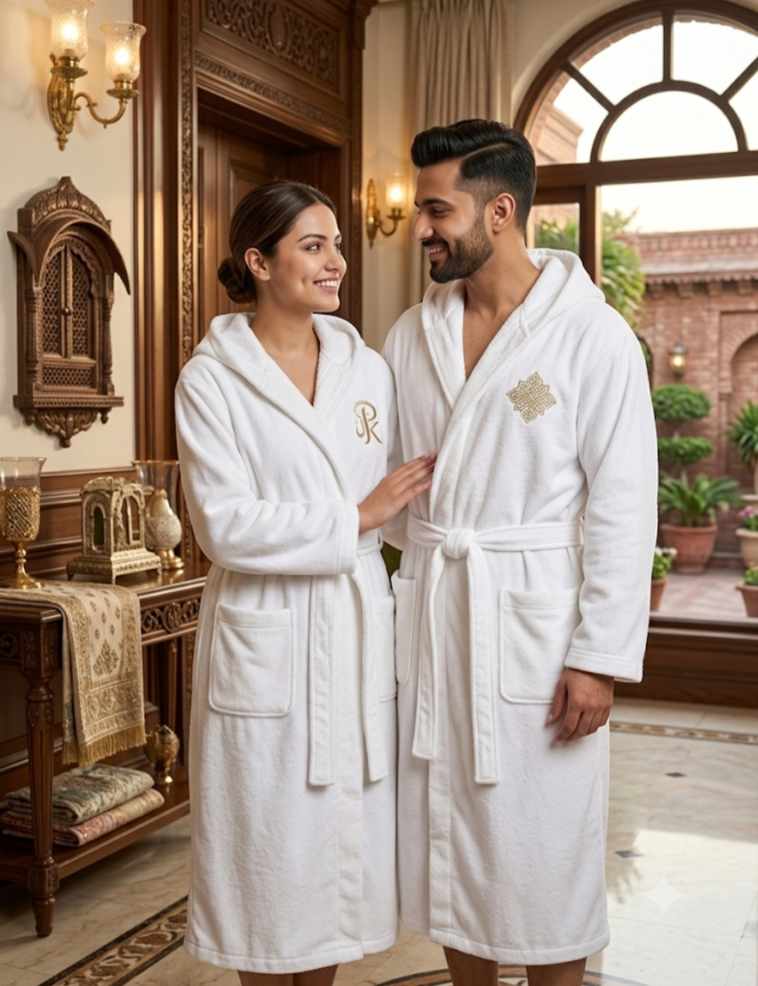 Pure Cotton Bathrobe High Absorbent Luxury Towel Robe for Men & Women | Soft & Quick Dry