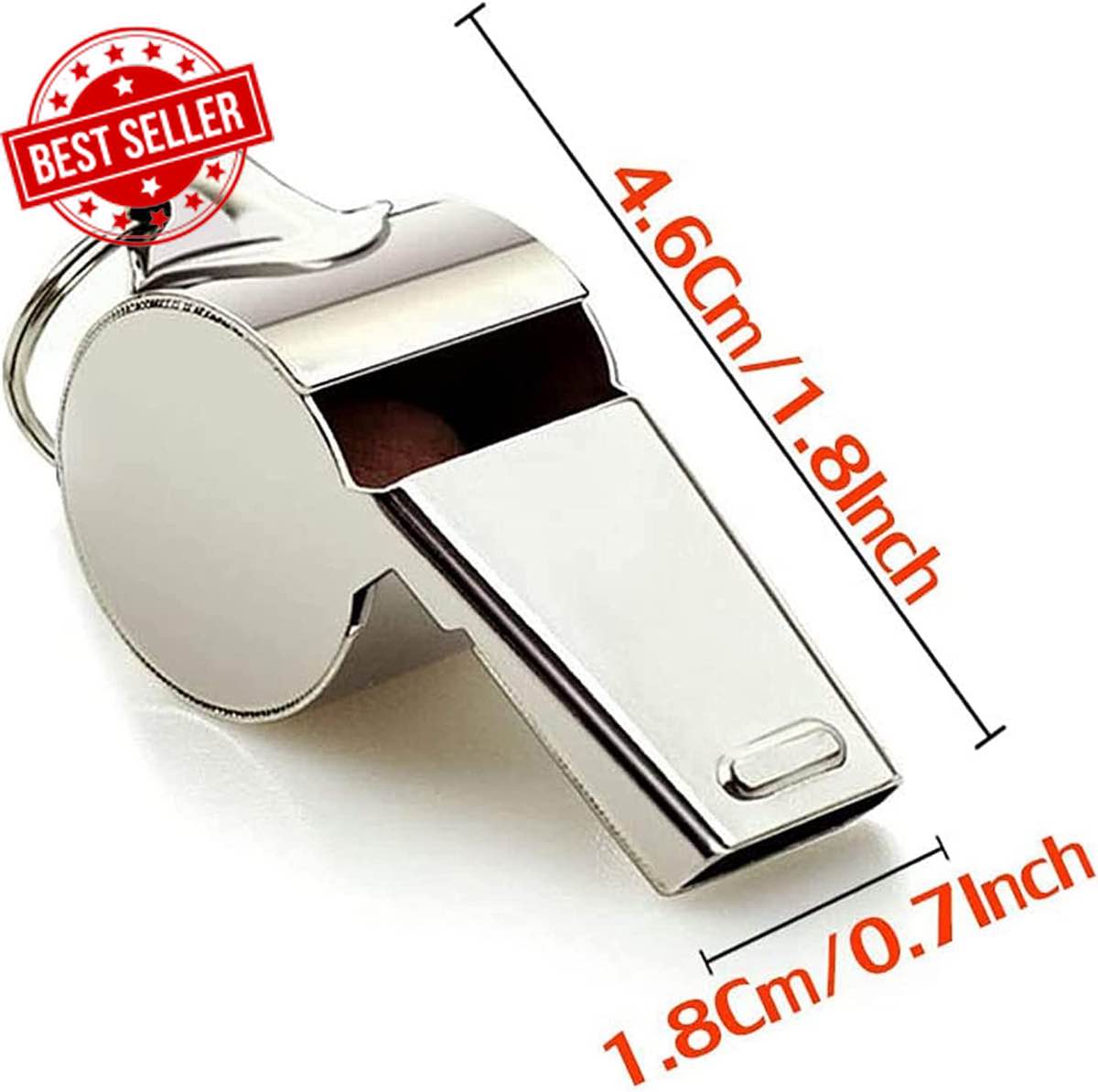 100% Original  FLORELLI STAINLESS STEEL SPORTS WHISTLES WITH KEYCHAIN