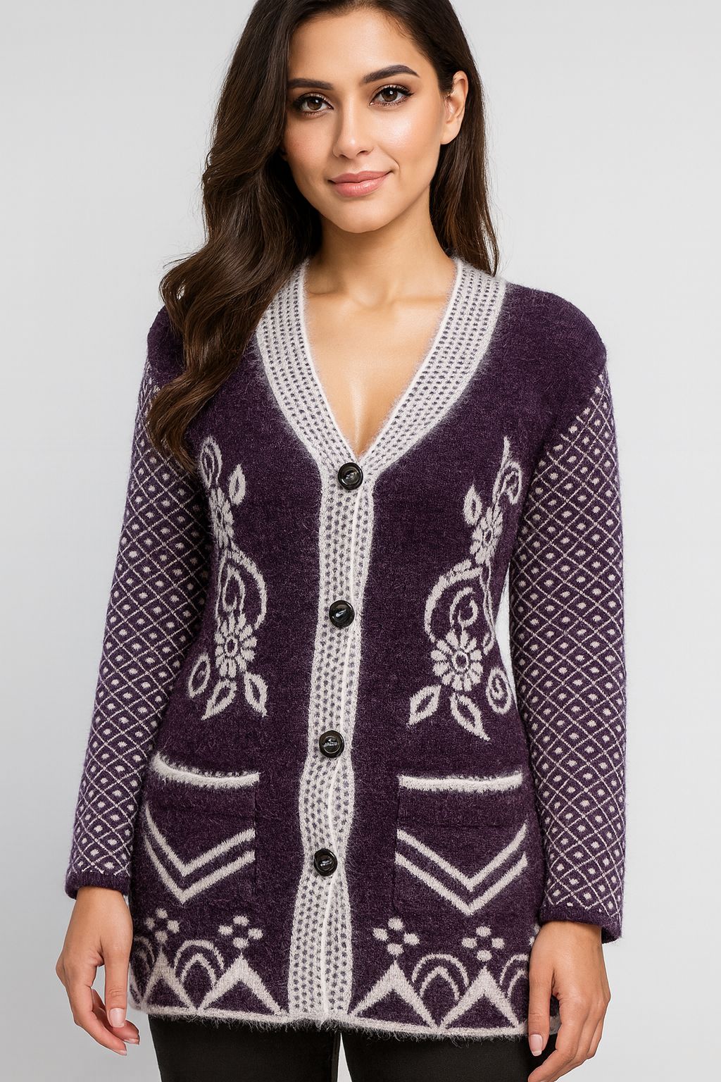 Rabbit+ pashmina wool Jersi for ladies