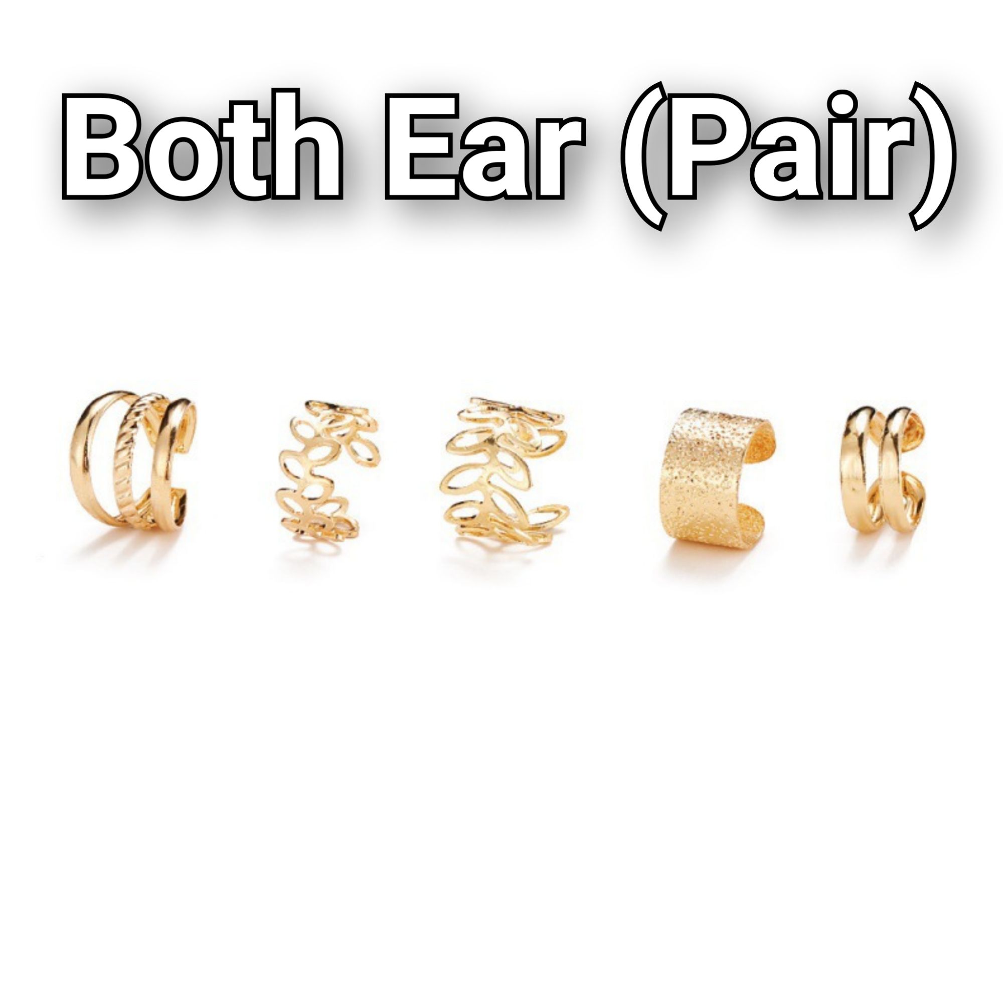 Ear cuff – Non piercing 5Pcs/Set Elegant Colors Leaves Ear Clips for girl & Women's Fashion jewelry