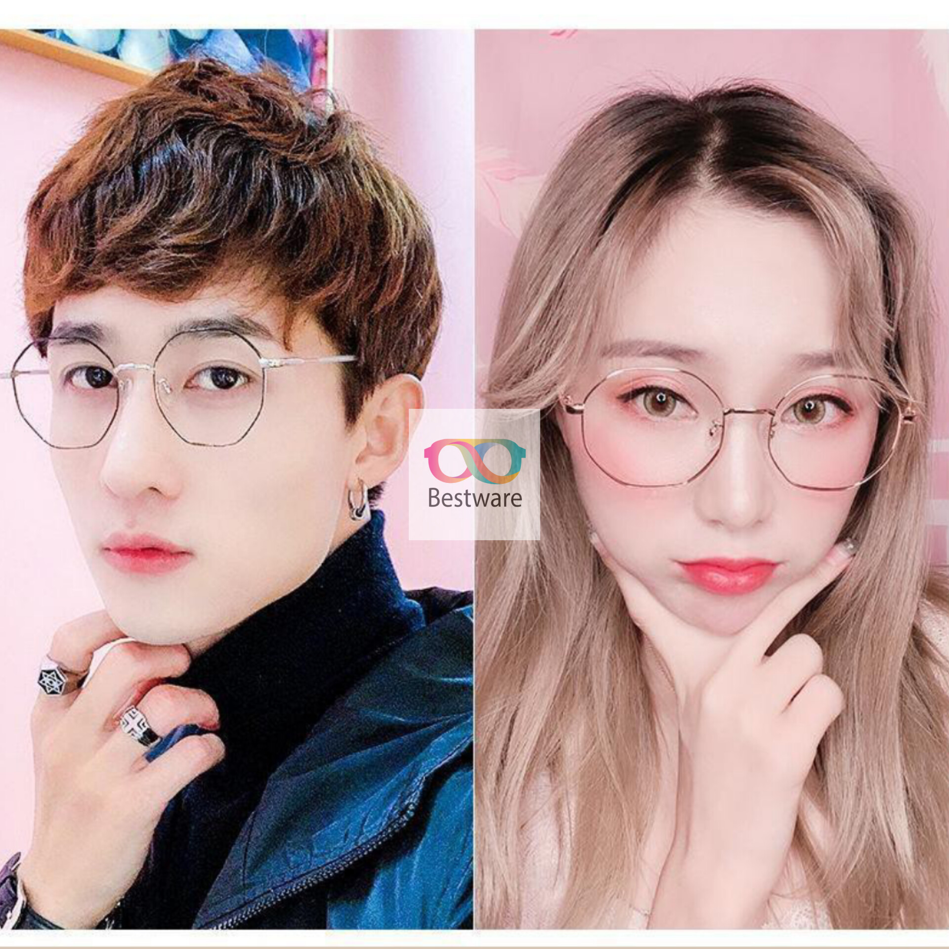 Hexagon Metal Glasses for Men/Women. New Retro Style Hexagon Metal Glasses Frame for Girls/ Boys. imported Quilty Glasses for Men/Women. Metal Golden Glasses | Metal Silver Glasses| Glasses Frame | Metal Glasses Frames |  Glasses for Men.Glasses for Women