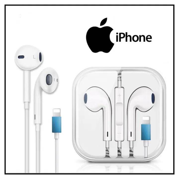 iPhone Style Wired Earphones with Lightning Connector | In-Ear Headset with Mic & Volume Control (White) price in Pakistan
