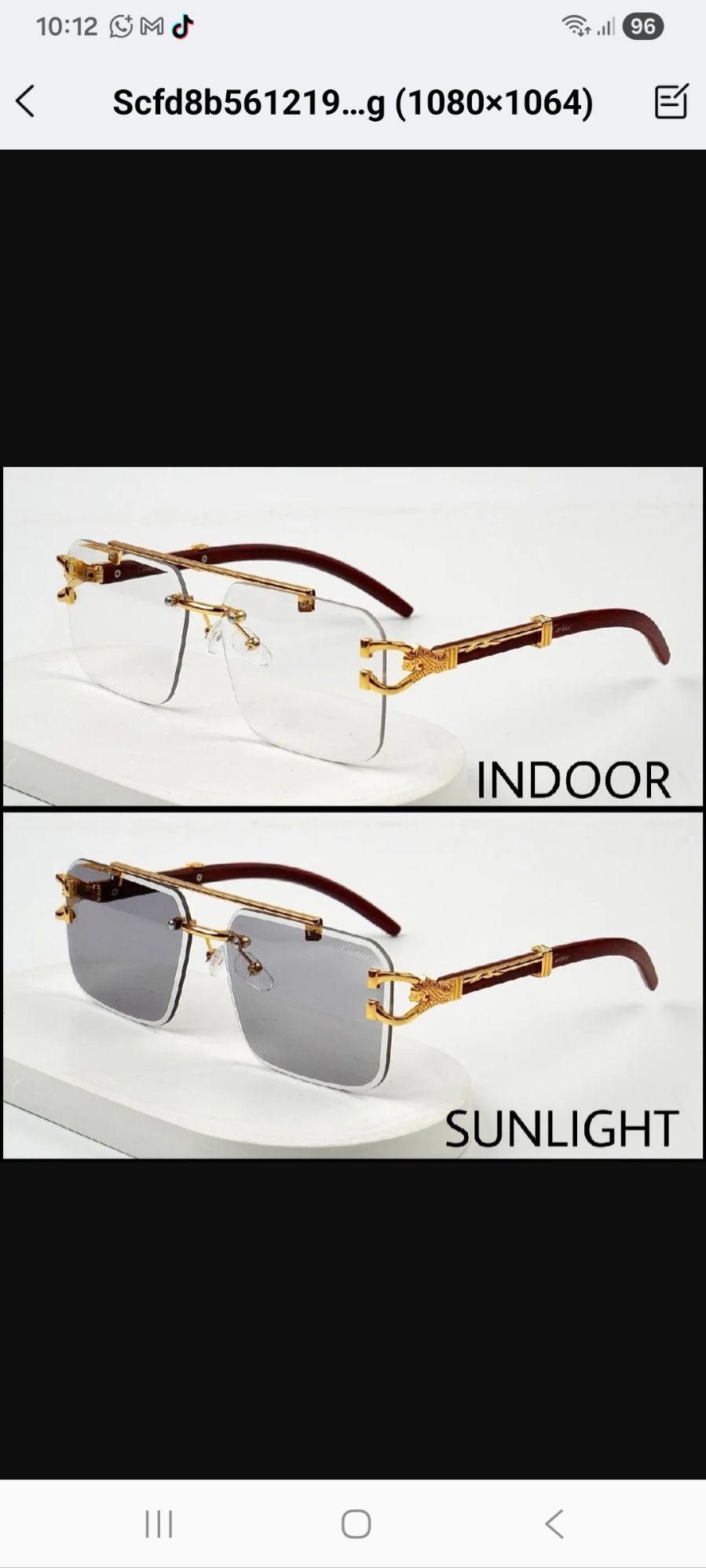Photochromic Sunglasses Rimless UV400 | Color Changing Transition Glasses | Luxury Frameless Brown Driving Sunglasses for Men Women Unisex Pakistan (Cheetah Style)