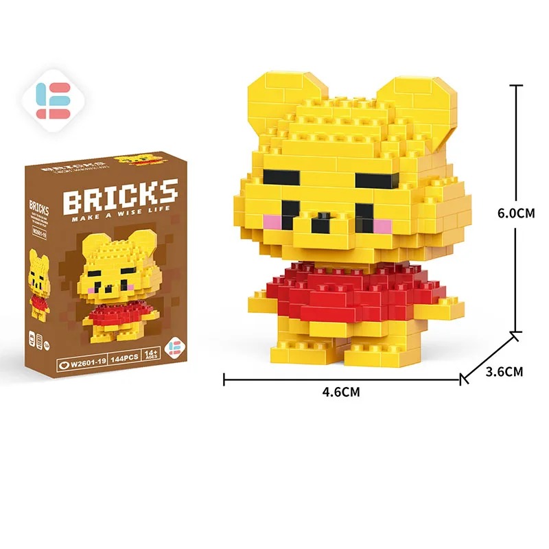 Cartoon Character Building Blocks Set - LiLo Stitch Winnie the Pooh Alien Tigger Toy Creative  Model Kit