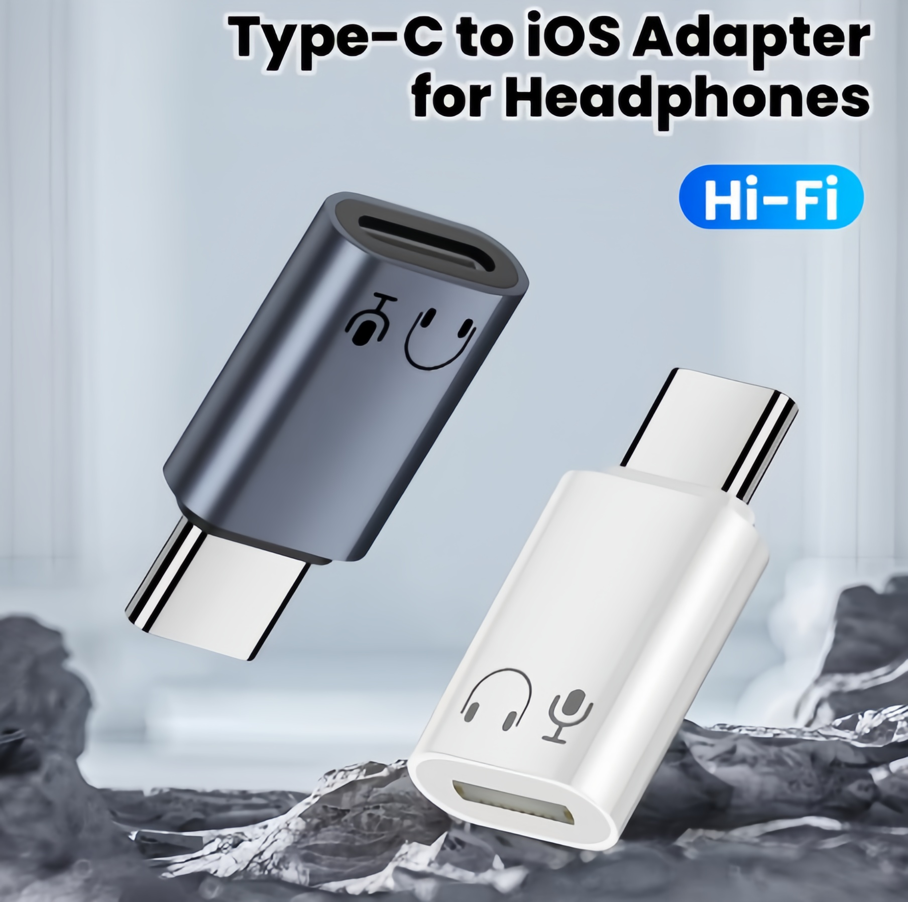 Lightning Female To Type C Audio Headphones Cable Adapter Aux USB C Converter