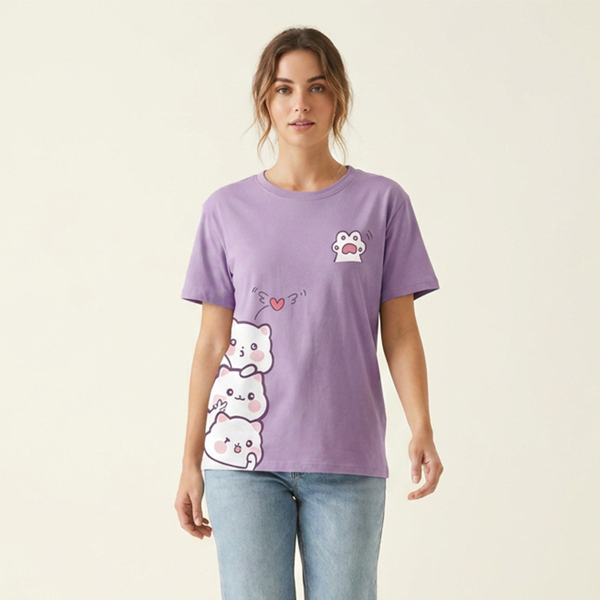 Printed T Shirt For Girls And Women Cotton Jersey Fabric Summer Wear Premium Quality Casual Everyday Top