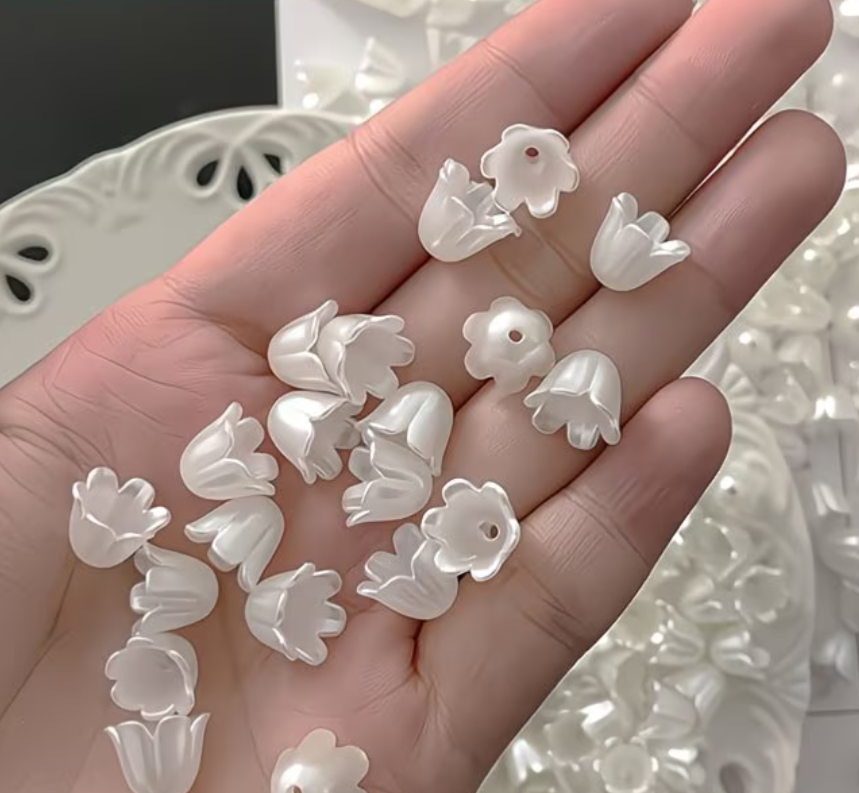 Beads & Bead Assortments 30pcs/11mm Acrylic Lily of the Valley Bud Pendants for DIY Crafts, Vintage Hair Accessories, Earrings, and  Ornaments