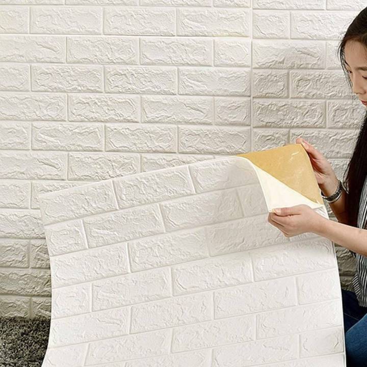 3D Brick Wall Sticker Foam Panels 77×70 cm – Self Adhesive Peel and Stick 3D Wallpaper | Waterproof, Soundproof, Removable Foam Wall Decor for TV Wall, Sofa Background, Bedroom & Living Room