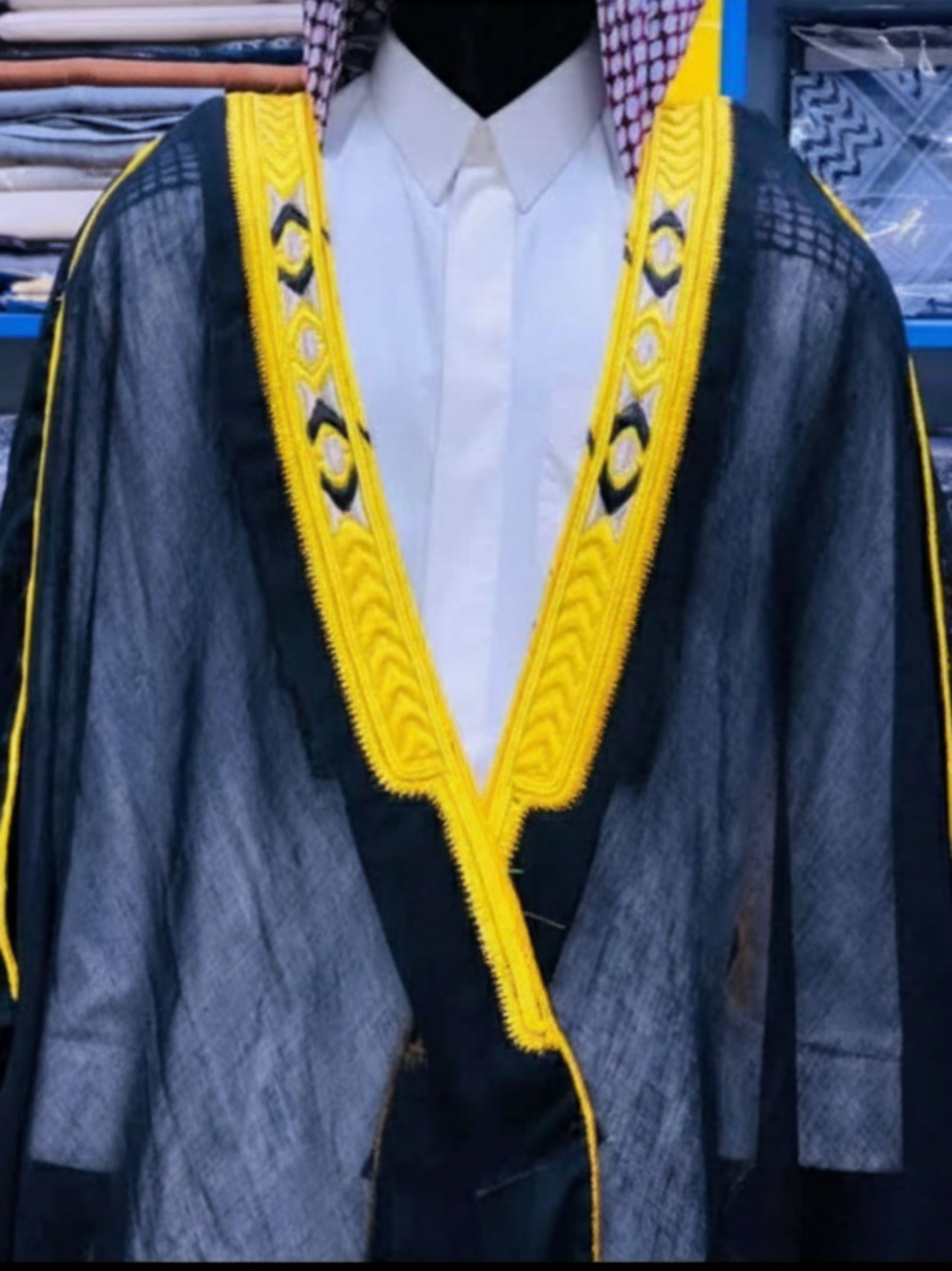 BISHT CLOAK ARAB DRESS THOBE SAUDI MENS ROBE EID kaftan. Half Sleeves