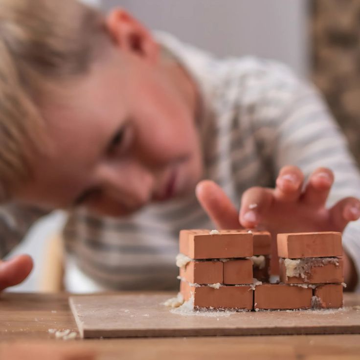 100 PCS Mini Clay Bricks for Miniature House Building | DIY Crafts | Doll House Construction | School Project Building Blocks