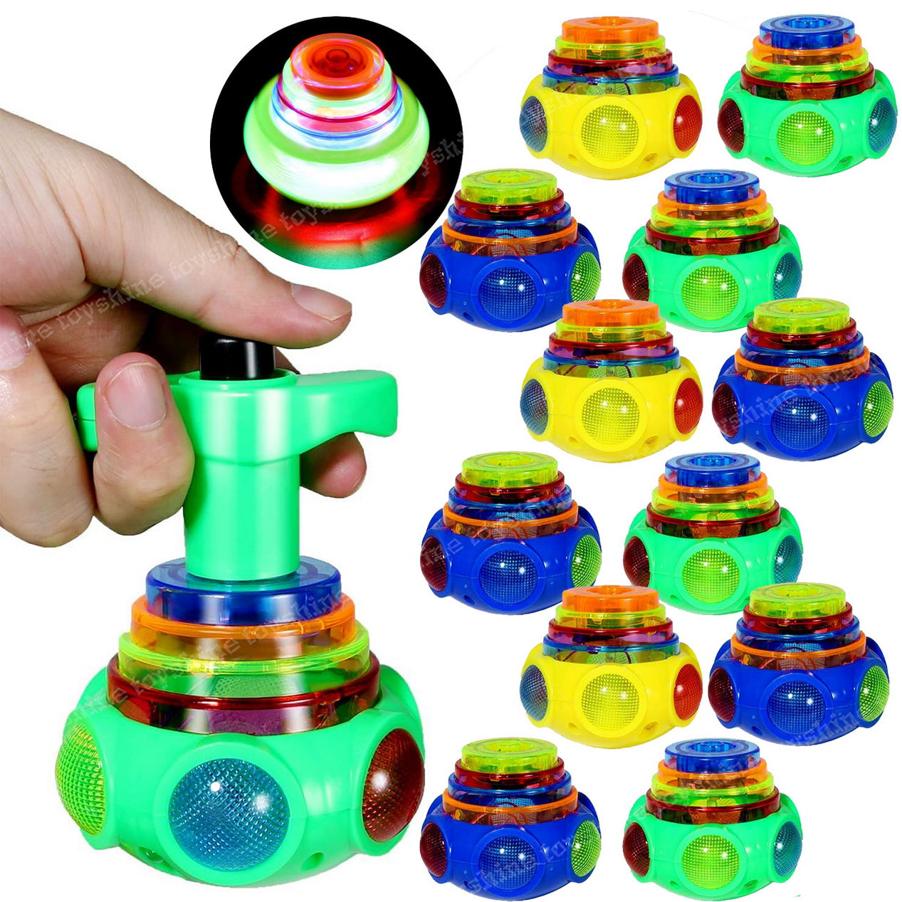 Flash Spinning Top Toy for Kids || Colorful LED With Ejection Mechanism Flash Light and Music Spin Toy With Launcher Latto Laato Laato Lattoo Luttu Lutu Pack of 1 Multiple colors Toy for kids
