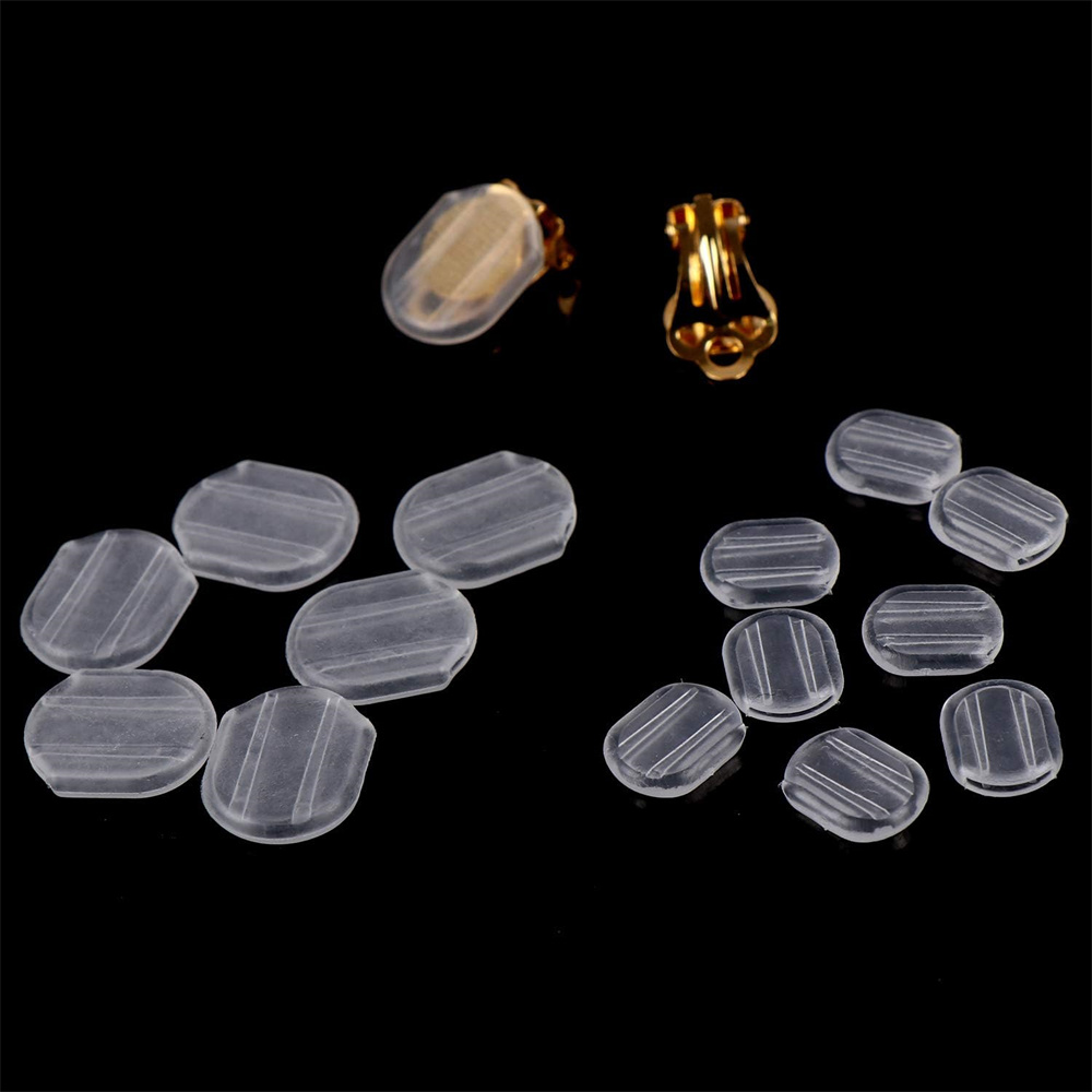 50pcs Earring Clip Backs Converters Pierced Clip-on Earring Converter Components Findings for DIY None Pierced Ears Jewelry