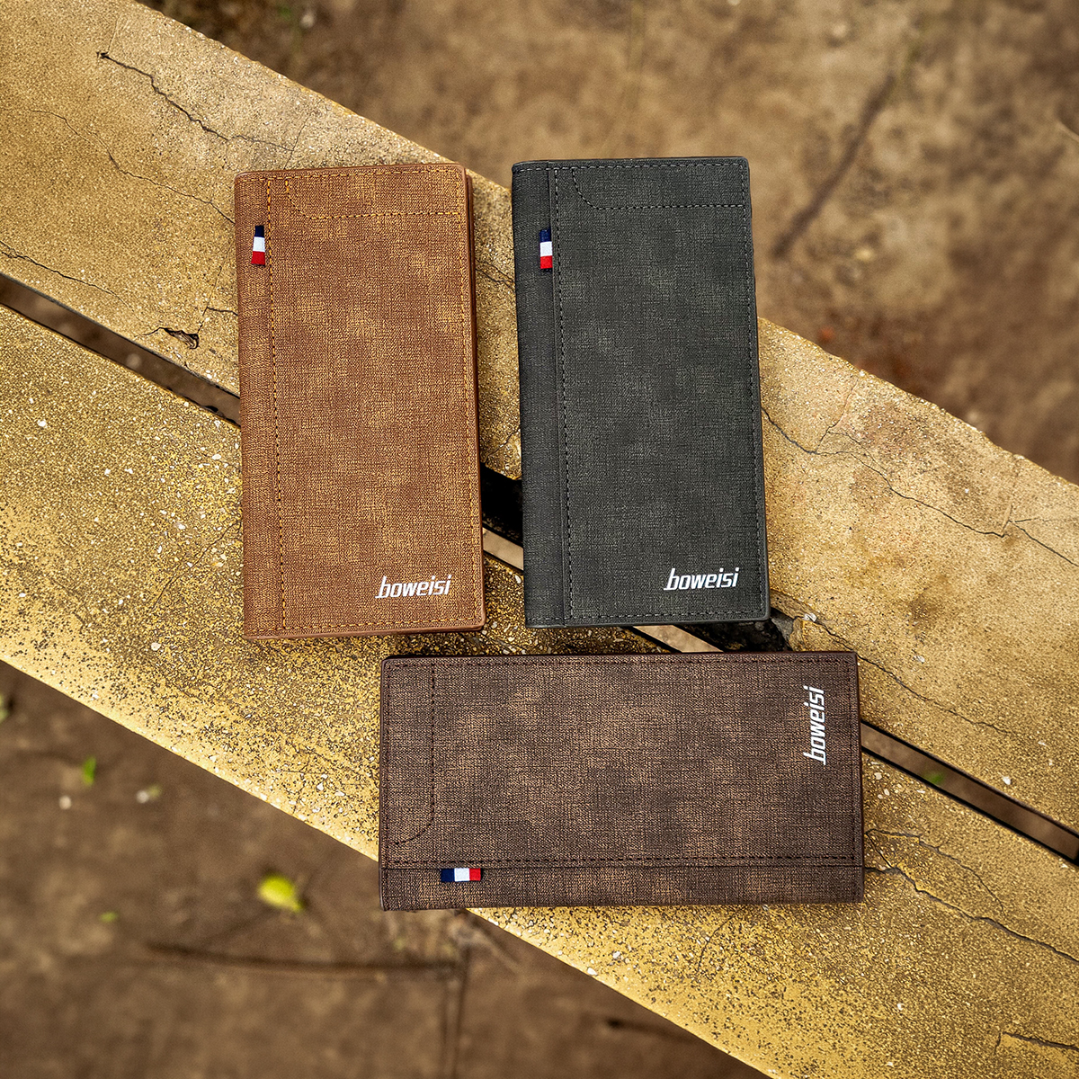 PU Leather Long Bifold Wallet for Men - Multi-Card Slot Cash Holder with Zipper Compartment
