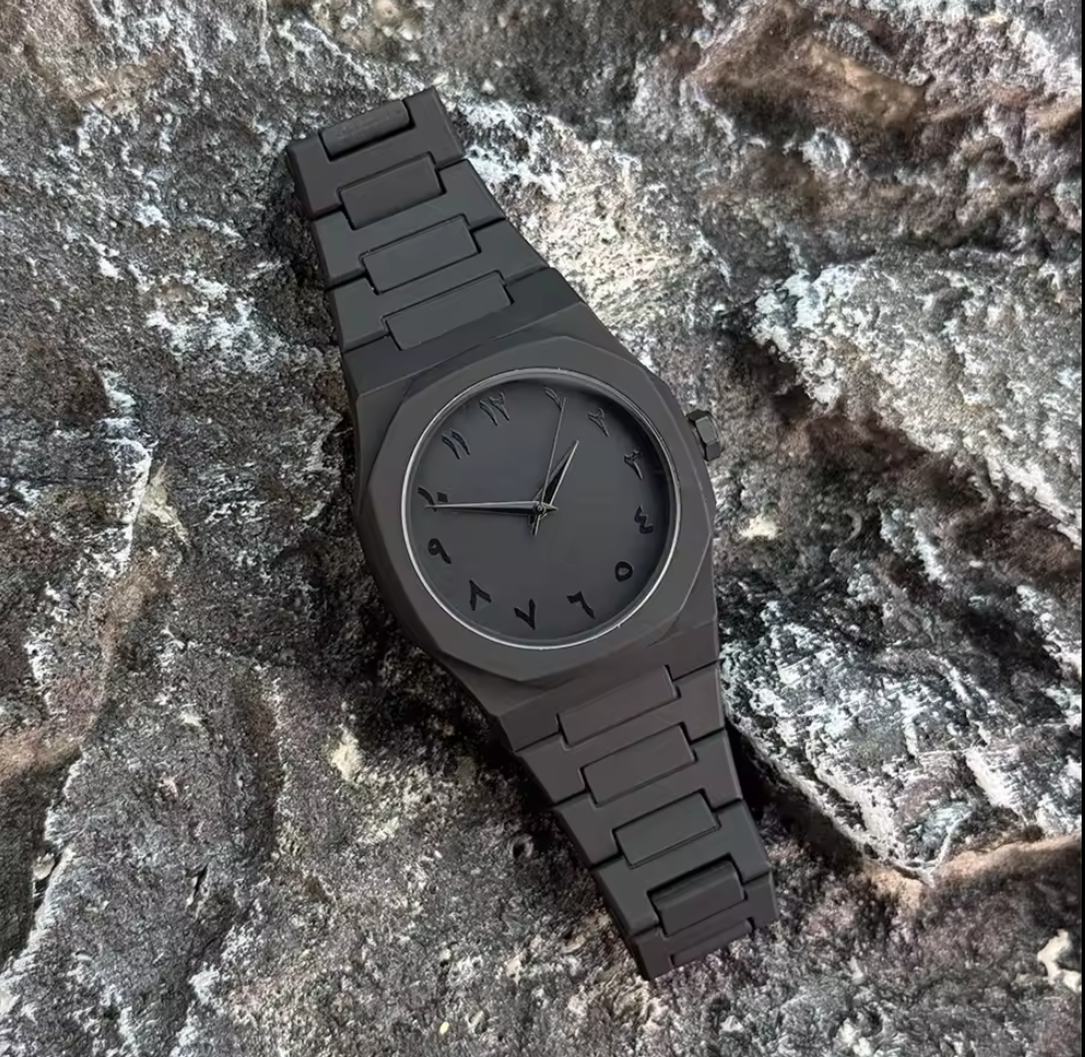 Arabic Aura Watch (Premium Quality) White Men Watch