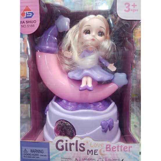 Rotate Moon Fashionable Girls Toy for Girls with Music, Lights and Movement.