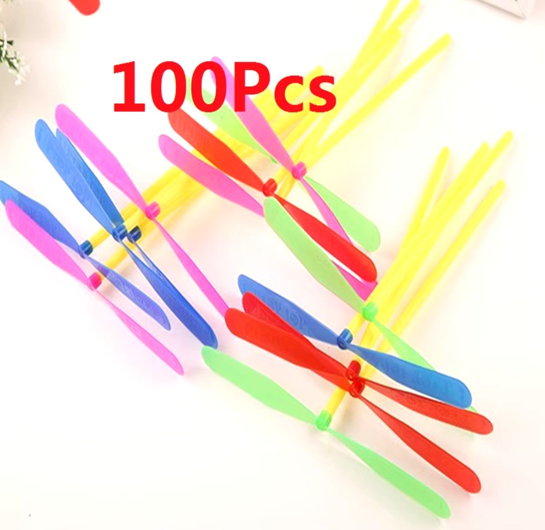 HOT DEAL NO 1 10/20/100pcs Novelty Plastic Bamboo Dragonfly Propeller Outdoor Classic Toy Kid Gift Rotating Flying Arrow Multicolor Random Color