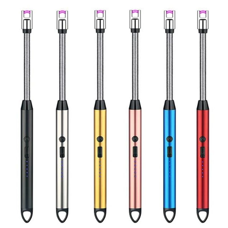 360° Outdoor Kitchen Lighter USB Rechargeable Portable Electronic Lighter Safety Lock Eco-friendly For Candles Gas Stoves