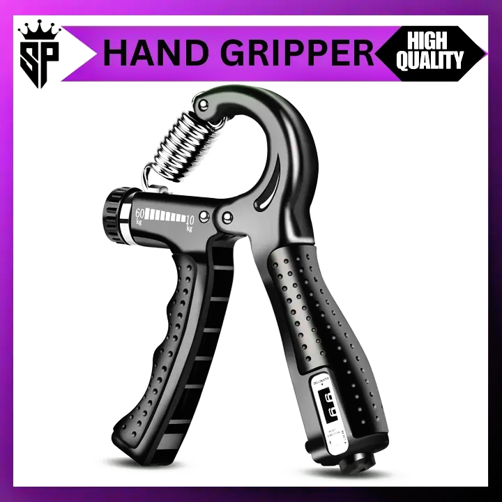 Adjustable Hand Gripper Strength Trainer with 5-60kg Resistance: Stainless Steel Spring Exerciser for Building Strong Wrists, Fingers & Hands - Non-Slip Grip Strength Trainer with Automatic Counting for Fitness Hand Grip Strengthener