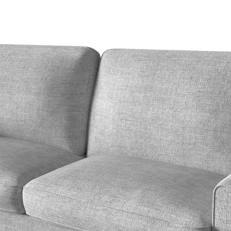 Square Arm Sofa 3 Seater Modern Upholstered couch With 2 Toss Pillows ...