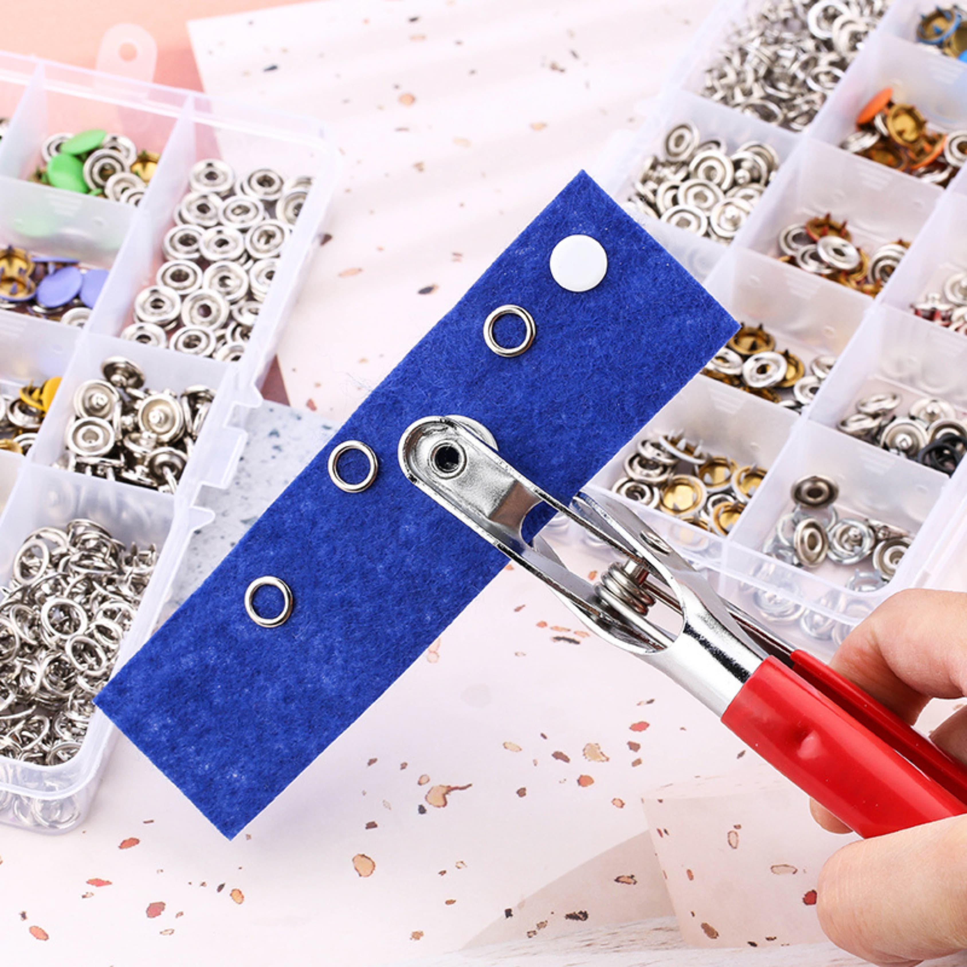 Multi-Color Snap Fasteners for Sewing | 9.5mm Pen Prong Button Kit for Clothes, Bags & Crafts Nickel-Free Snap Buttons for Jeans & Baby Clothes Snap Button Set for Clothes 9.5mm