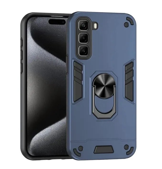 Infinix Hot 60 Mobile Cover Infinix Hot 60i Back Cover Armor Shockproof Phone Case with 360° Ring Holder Magnetic Car Mount Stand Protective Cover Heavy Duty Anti Drop Rugged Back Case Camera Protection for Girls and Boys