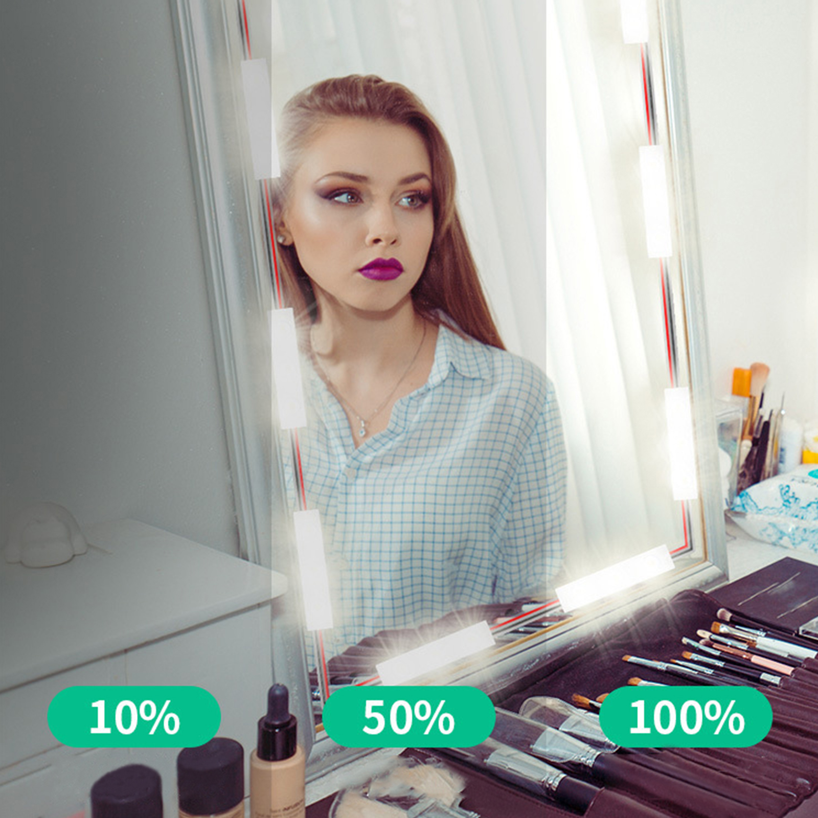 Usb Led Strip Lights Dressing Mirror Makeup Mirror Lights Dimmable Touch Control Vanity Mirror Lights Bathroom Mirror Light