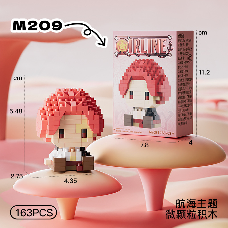 ONE PIECE Sun God Nika Luffy Micro Building Block Chopper Ace Buggy 3D Anime Model Assembly Mini Bricks Figure Toys For