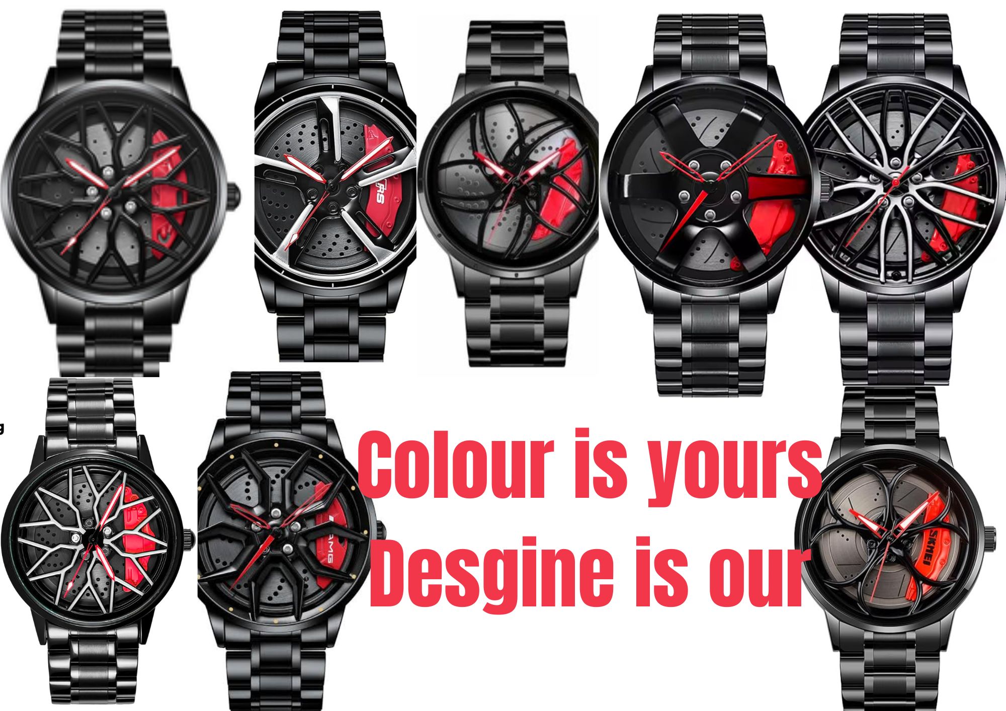 360 Degree Rotatable Rim Watch for Men - Trending Car Wheel Design Wrist Watch - Stainless Steel Waterproof Quartz Watch for Boys - Luxury Sport Wheel Rotation Watch - VibeMotion Original