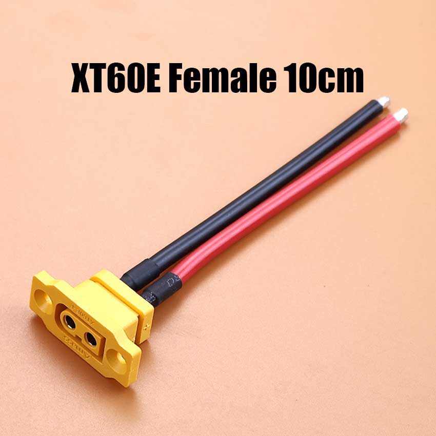 XT60E-F.B Model Airplane Battery Gold-plated 30A High Current Female Plug Mountable XT60E Connector Black / Yellow