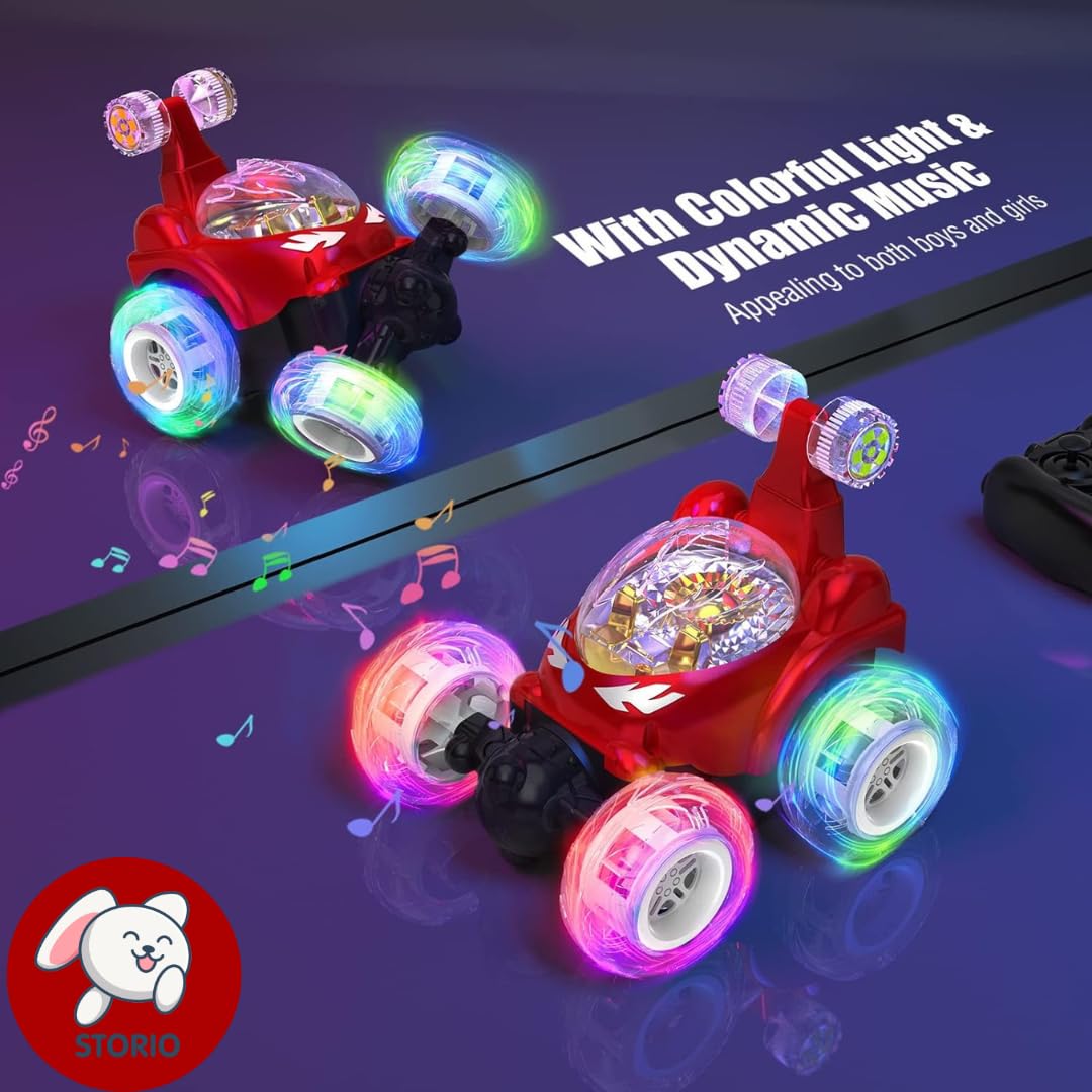Big Stunt Remote Control 360° Rechargeable Car with Attractive Lights and Sound with Remote Control Toy for Kids