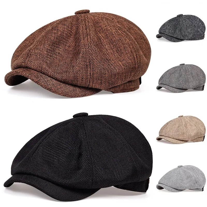 New Fashion Newsboy Cap Men's Twill Cotton Hat 8 Panel Hat Baker Caps Retro Gatsby Hats Casual Brand Cap Beret for painter hat
