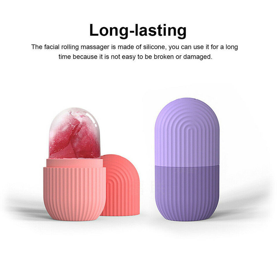 Silicon Beauty Ice Roller Massager for Face, Eyes, and Neck| Reuseable Facial Ice Cube Rollers| Skin Care Massage Tools for Collagen Regrowth, Tone Skin, Shrinks & Tighten Pores, Under Eye Dark Circles, Skin Strengthening, and De-Puff the Eye Area